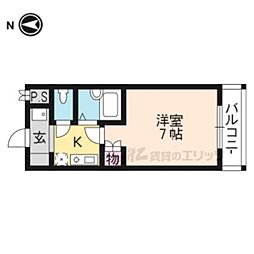 アッツ北山 1Kの間取図画像
