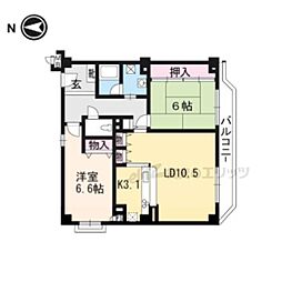 メゾン洛北 2LDKの間取図画像