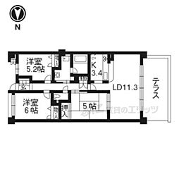 ユニーブル京都紫野 3LDKの間取図画像