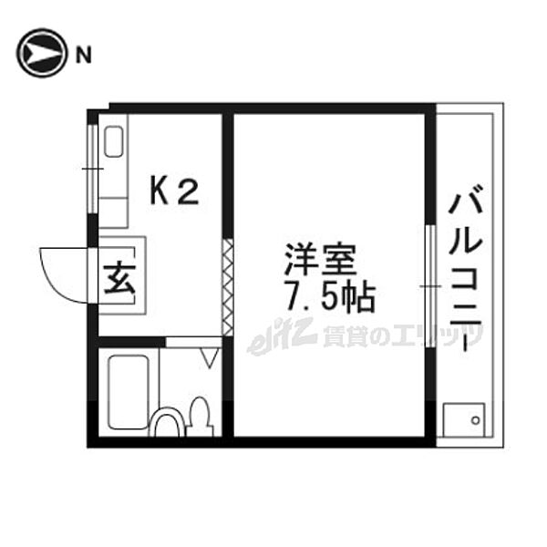 脇坂コーポ 410｜京都府京都市伏見区深草西浦町6丁目(賃貸マンション1K・4階・19.00㎡)の写真 その2