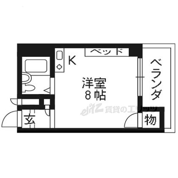 京都府向日市寺戸町久々相(賃貸マンション1R・3階・19.44㎡)の写真 その2