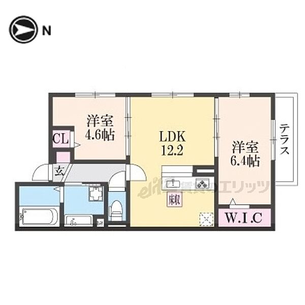 アニエス 101｜京都府京都市西京区川島野田町(賃貸アパート2LDK・1階・53.07㎡)の写真 その2