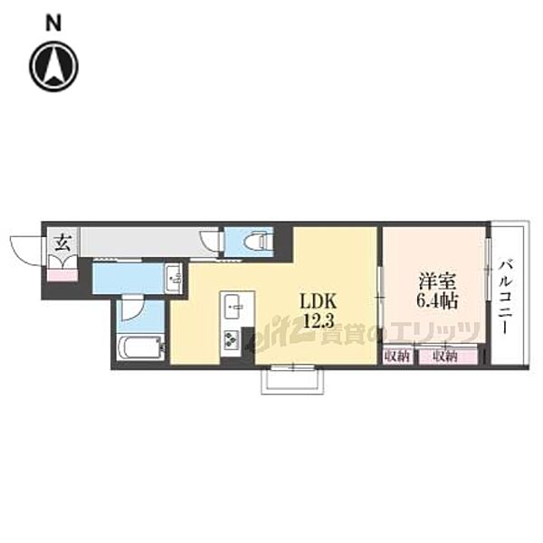 京都府京都市下京区西側町(賃貸マンション1LDK・2階・46.72㎡)の写真 その2