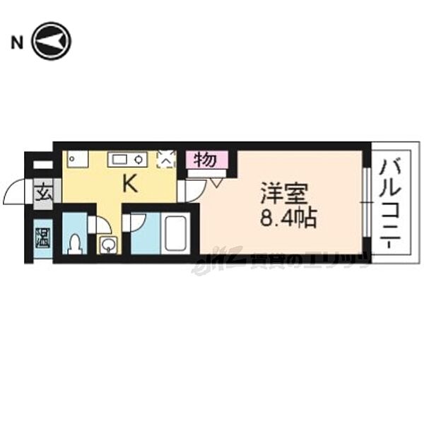 京都府京都市右京区西京極橋詰町(賃貸マンション1K・3階・25.23㎡)の写真 その2