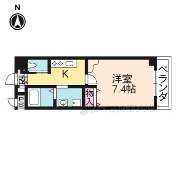 プラリア竹田 207｜京都府京都市伏見区竹田中内畑町(賃貸マンション1K・2階・24.91㎡)の写真 その2