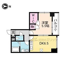 GLANZ七条通 1DKの間取図画像