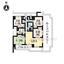 リージョン御池 5階4LDKの間取り