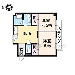 睦コーポ 2DKの間取図画像