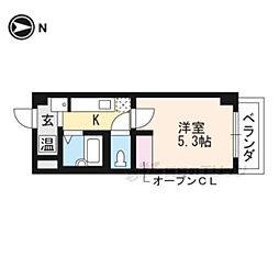 ハイツブルーバルーン 1Kの間取図画像