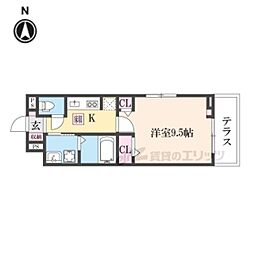 たばさはうすII 1Kの間取図画像