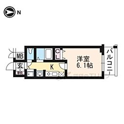 アクロス京都西大路 1Kの間取図画像