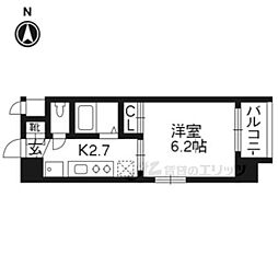 AQUAPLACE京都東寺 1Kの間取図画像