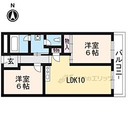 洛西ハイツ 2LDKの間取図画像
