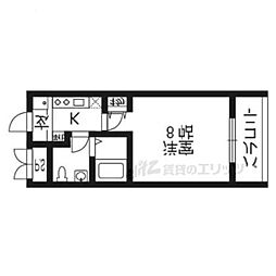 グランドパレス西院西館 1Kの間取図画像