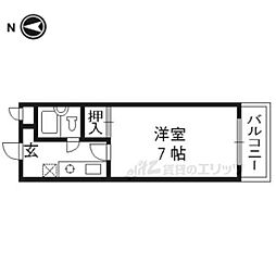 第16長栄アーバンハイツ五条 1Kの間取図画像