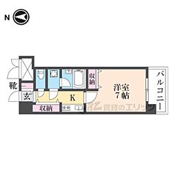 ライオンズマンション四条堀川 1Kの間取図画像