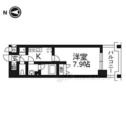 アスヴェル京都東寺前 1Kの間取図画像
