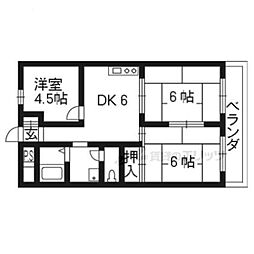 ビラキヨシ 3DKの間取図画像