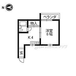 グランディール堀川 1DKの間取図画像