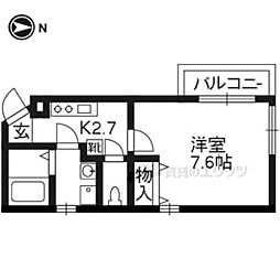 フラット長者町 1Kの間取図画像