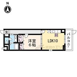 エスポワール2 1LDKの間取図画像