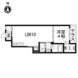 メルヴェーユ 1LDKの間取図画像