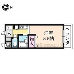 元土御門 1Kの間取図画像