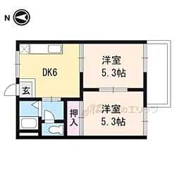 セントラルヴィレッジ 2DKの間取図画像