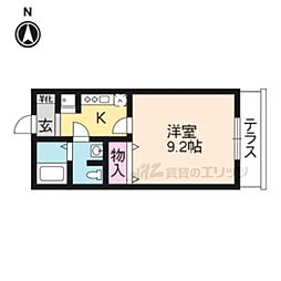セディア千尋 1Kの間取図画像