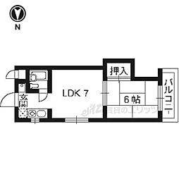 ヴィラエスポワール2 2Kの間取図画像