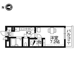 レオパレスアーバン桂坂 1Kの間取図画像