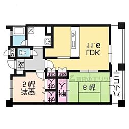 パインフィールド洛南 2LDKの間取図画像