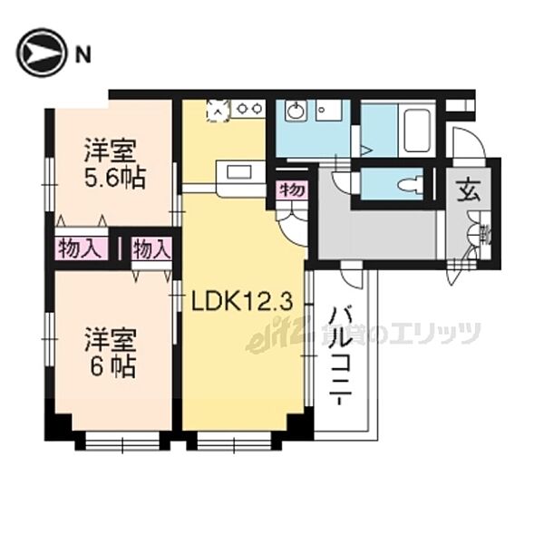 コモド御所南 302｜京都府京都市中京区高倉通夷川上ル福屋町(賃貸マンション2LDK・3階・57.30㎡)の写真 その2