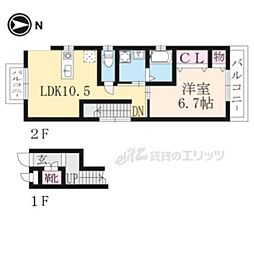Riqueza 1LDKの間取図画像