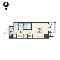 プロヴィスタ京都西院 1101 11階1Kの間取り