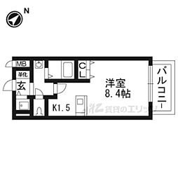 プレサンス京都烏丸NEXT 1Kの間取図画像