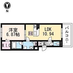 ホルツカステンデアフロイデ 1LDKの間取図画像