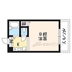 鞘町フラッツ 1Kの間取図画像