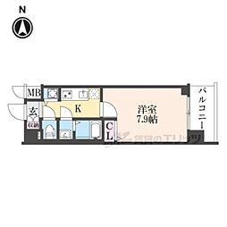 ドムールY 1Kの間取図画像