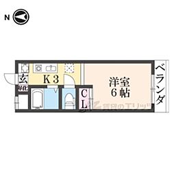 メゾン村上 1Kの間取図画像