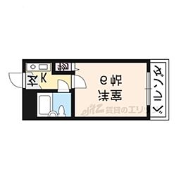 シティパレス京都東山 1Kの間取図画像
