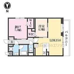 グランジェリサーチパークイースト 2LDKの間取図画像