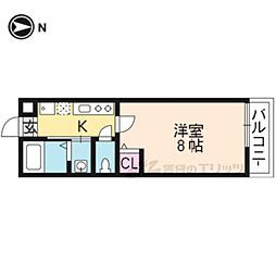 ウイング・ウッド東山 1Kの間取図画像