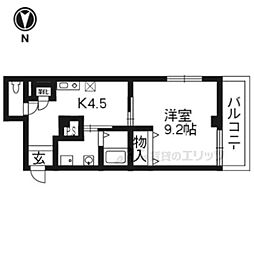 グランデ西五条 1DKの間取図画像