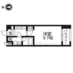プレサンスNEO京都烏丸 1Kの間取図画像