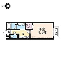 スタシオン東野・アクシスE 1Kの間取図画像