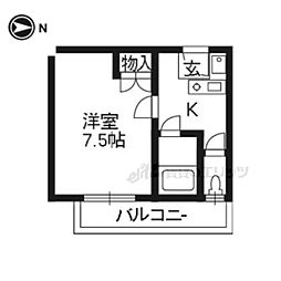 ハウスミツミ 1Kの間取図画像