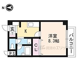 LA・CASITA小野 1Kの間取図画像