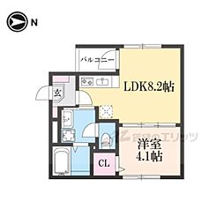 エクセルシア6番館 1LDKの間取図画像