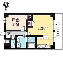 パストラーレ城南 1LDKの間取図画像
